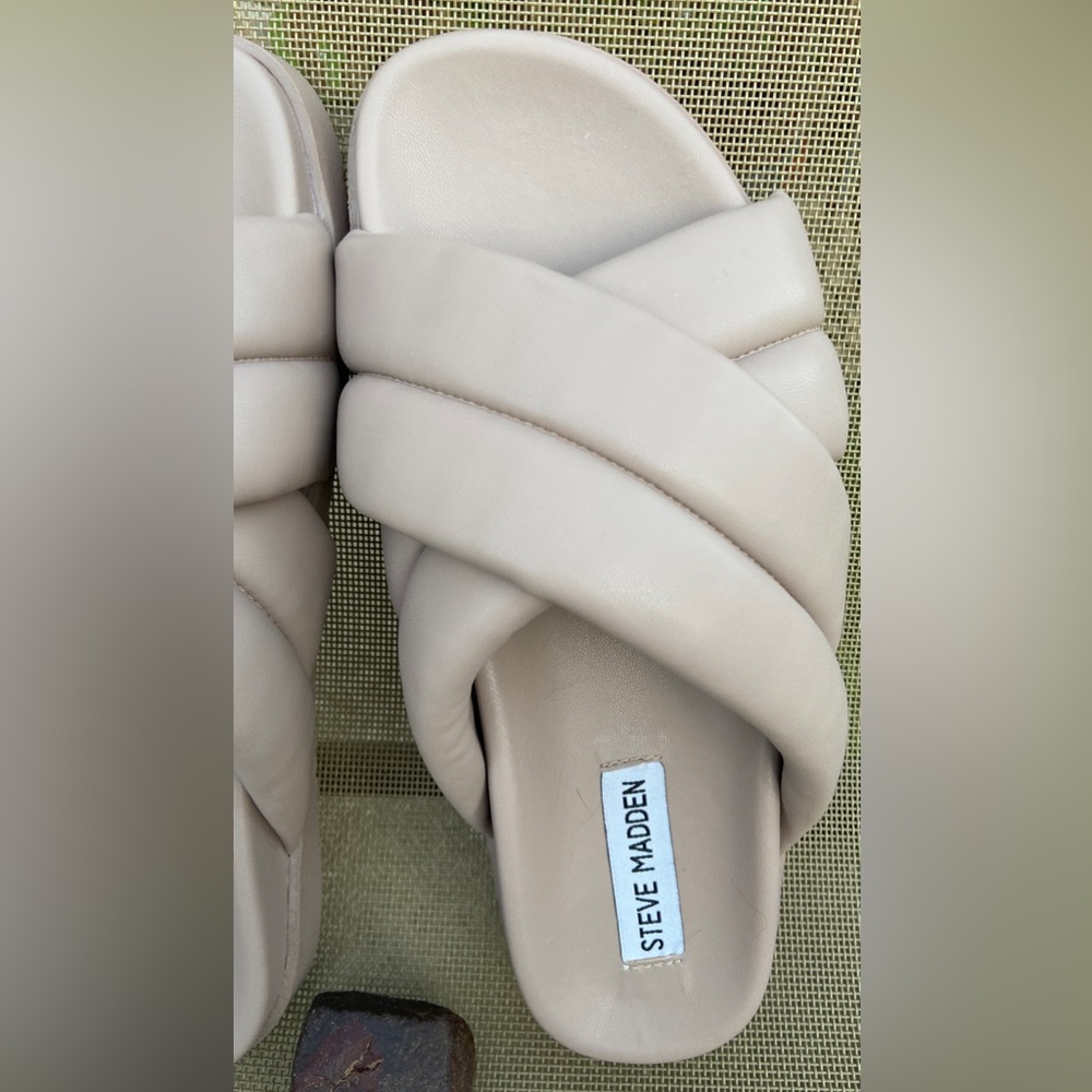 Gently-Worn Sz-8 Steve Madden Beige/Pink Chunky Sandals-No Scuffs/Stains/Flaws🙌 - Picture 16 of 16